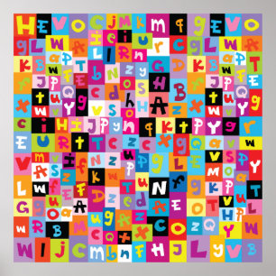 Jumble Alphabet Mönster Poster