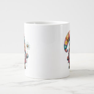 Jumbo 20 oz kaffemugg - Tomte med blomma Mugg