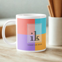 Jumbo 20oz Färgblock Monogrammugg med Car Line