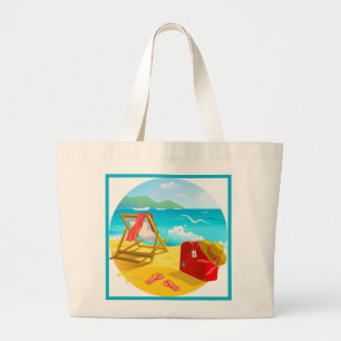 Jumbo Beach Tote Bag Tygkasse