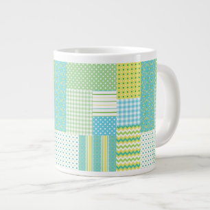 Jumbo Coffee Mugg: Daffodil Faux-Patchwork Mugg