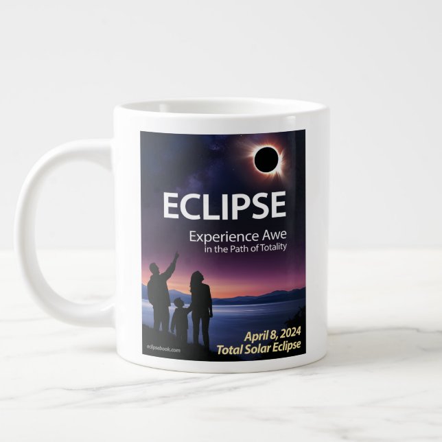 Jumbo Coffee Mugg för 8 april 2024, Solar Eclipse Jumbo Mugg (Vänster)