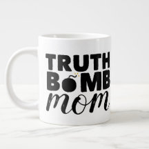 Jumbo Coffee Mugg Truth Bomb Mamma Text Logotyp