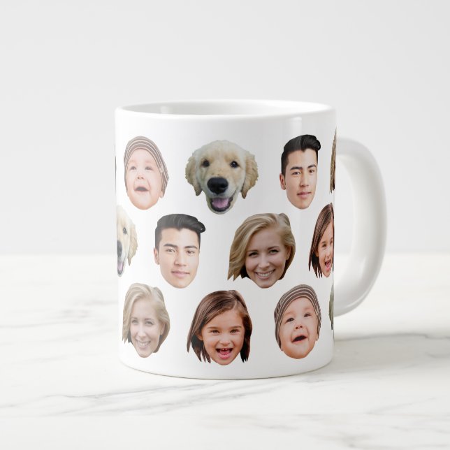 Jumbo Custom Baby Kids Family Face 5 Photos Mugg (Framsida höger)