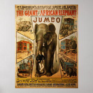 Jumbo den jätte- afrikanska elefantaffischen poster
