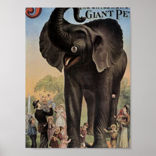 Jumbo den Retro teatern för jätte- elefant Poster