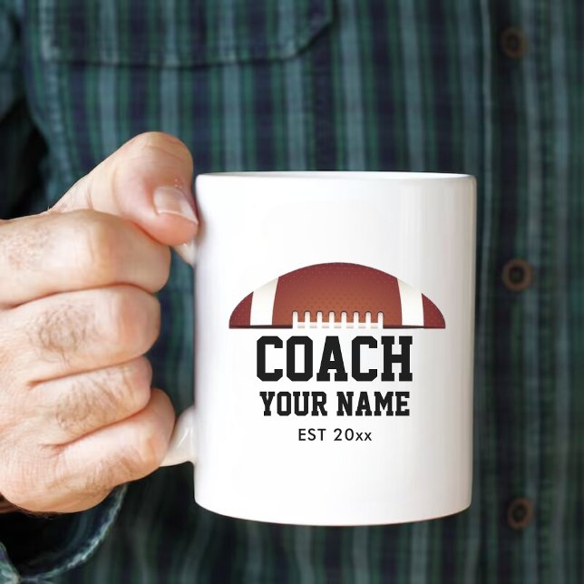 Jumbo för utvärdering av personligens fotbollskolä jumbo mugg (Personalized Football Coach Appreciation Jumbo Giant Coffee Mug)