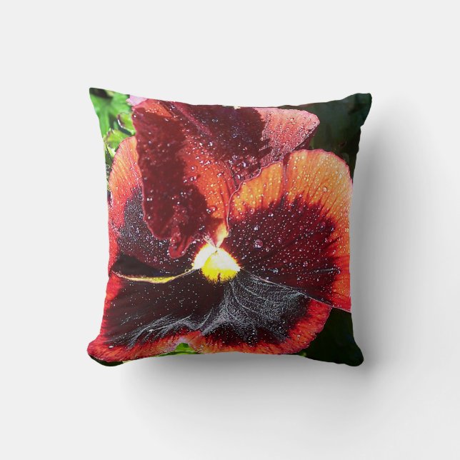 Jumbo Giant Pansy Flower Pillow Kudde (Framsida)