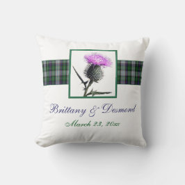 Jumbo Grönt, Lila, White Tartan, Thistle Pillow Kudde