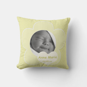 Jumbo Gult Polka Dot Baby Photo Pillow Kudde