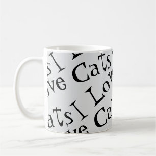 Jumbo I Kärlek Cats Black and White Graphic Tote Kaffemugg