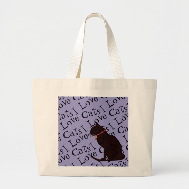 Jumbo I Kärlek Cats Lilac Graphic Tote Jumbo Tygkasse (Framsidan)