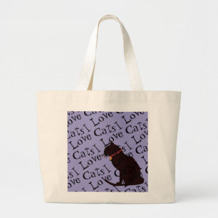 Jumbo I Kärlek Cats Lilac Graphic Tote Tygkasse