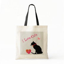 Jumbo I Kärlek Cats Red and White Graphic Tote
