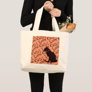 Jumbo I Kärlek Cats Tangerine and White Graphic To Tygkasse