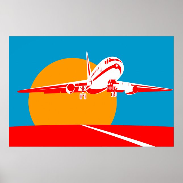 jumbo jet flygplan-flygplan som startar poster (Framsidan)