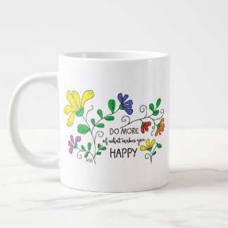 JUMBO Mug 20 oz.  Whimsical Floral Design Jumbo Mugg