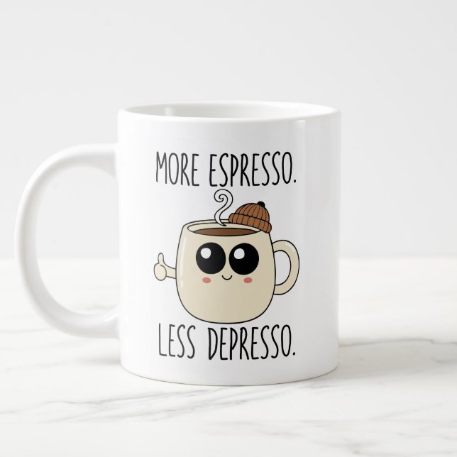 Jumbo Mug - More Espresso. Less Depresso. Mugg (Vänster)