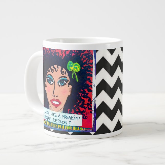 JUMBO MUG - SER JAG UT SOM EN MÄNNISKA? MUGG (Framsida vänster)