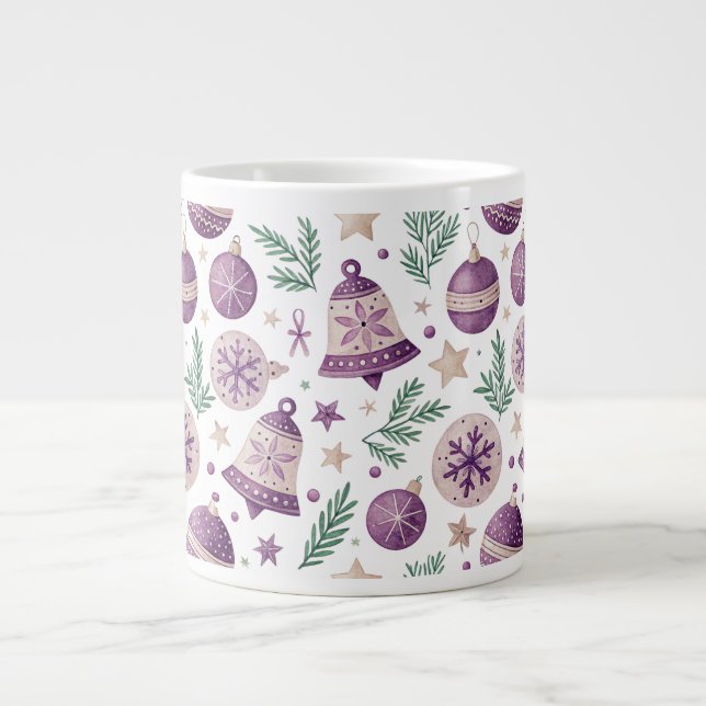 Jumbo-mugg – Festiv lila klockdesign Jumbo Mugg (Framsidan)