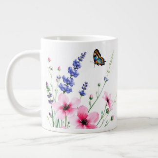 Jumbo Mugg - Lavender, Rosa Flowers, Butterfly