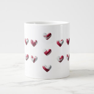 Jumbo Mugg, målad Red Hearts Specialty Mugg