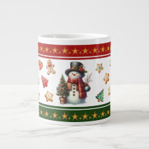 Jumbo-mugg med snöman och julgodis