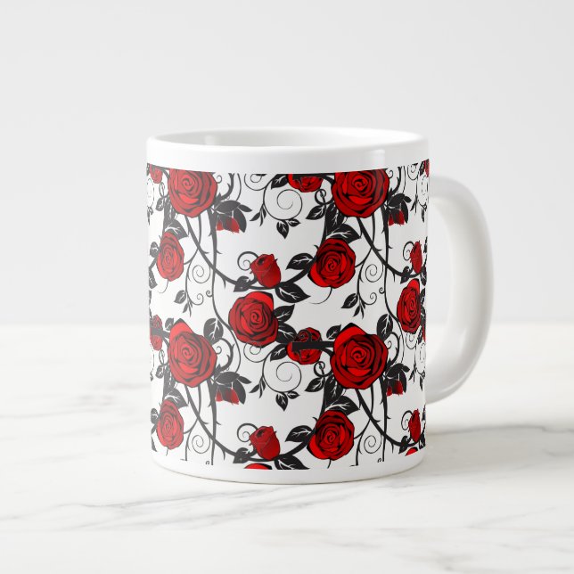 Jumbo Mugg-Röd ros Vine Mugg (Framsida höger)