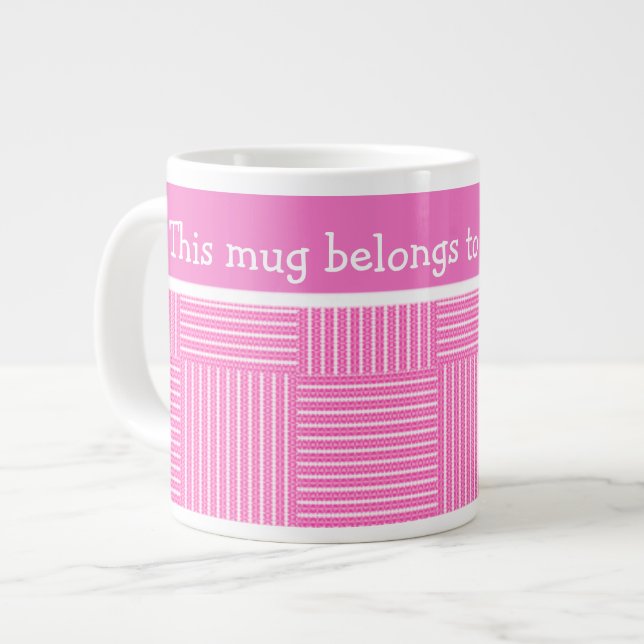 Jumbo Mugg to Personalize: Rosa and White (Framsida vänster)