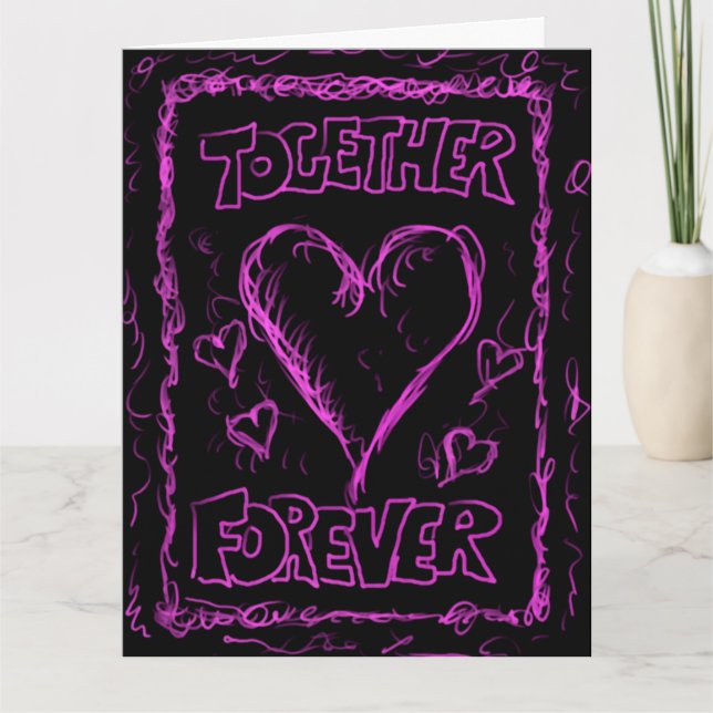 Jumbo Neon Rosa "du är en enda"-vykort Kort (Framsida)