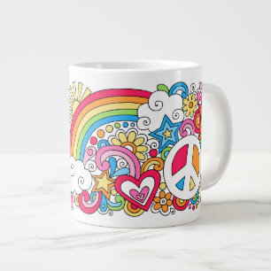 JUMBO Psychedelic Peace Kärlek and Happiness Mugg