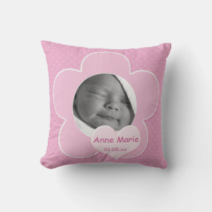 Jumbo Rosa Polka Dot Baby Photo Pillow Kudde