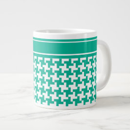 Jumbo-size Mugg, Emerald Grönt Dogtooth Check Jumbo Mugg