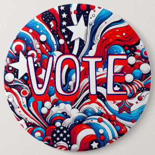 Jumbo Sized Patriotic Red, White and Blue Vot Knapp