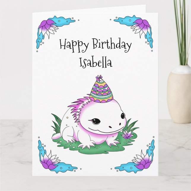 Jumbo Sized Personlig Axolotl Birthday Kort (Framsida)