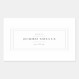 Jumbo Snäckas Pasta Label Stickers Rektangulärt Klistermärke