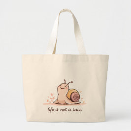 Jumbo Snail Design Tote | Life Is Not a Race   Jumbo Tygkasse