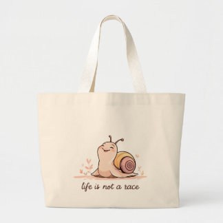 Jumbo Snail Design Tote | Livet Är Inte En Tävling Tygkasse