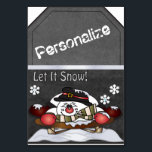 Jumbo Snögubbe Sleighing Chalkboard Stil Gift Märk Bordsnummer<br><div class="desc">Jumbo Gift Märkre. GÅ GREEN! Gör den återanvändbar. Anpassa den. Laminera den med 5 millimeter laminat lakan. Klipp ut den och lägg till en hål-slå. En Underbar Keepsaké för din familj och dina vänner. De finns i olika storlekar. Liten och Jumbo. Jag har designat och gjort dessa märkre för min...</div>