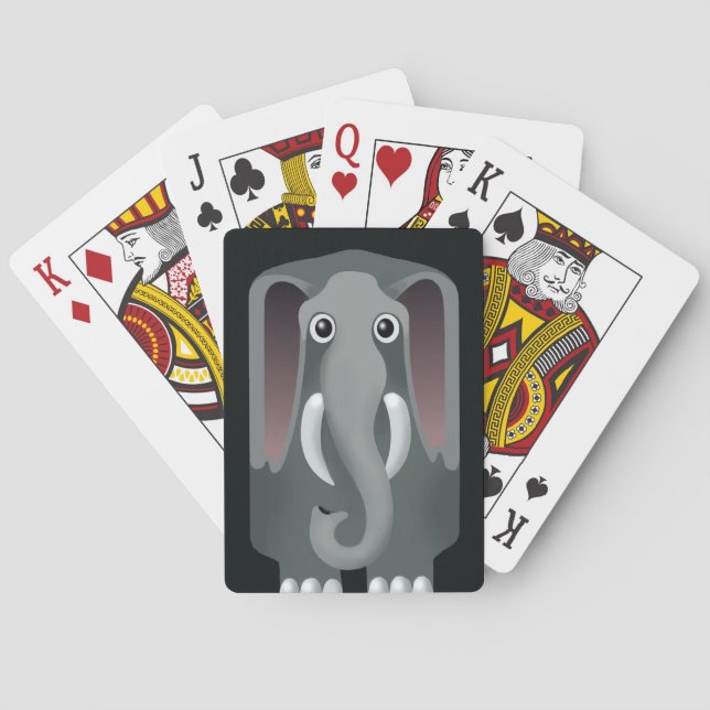 Jumbo som leker kort casinokort (Baksidan)