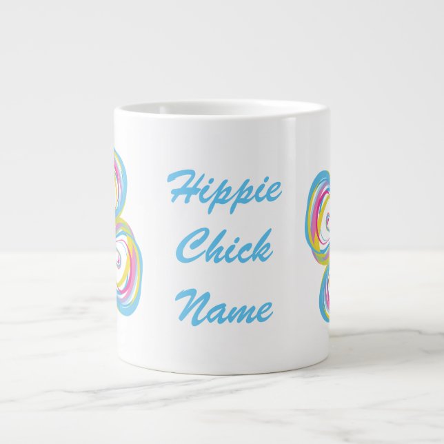 Jumbo storlekare mugg med "Hippie Chick" (Framsidan)