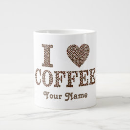 Jumbo storlekare mugg med "I Heart Coffee"