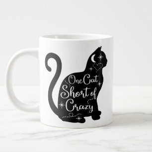 Jumbo storlekare mugg med "One Cat Kort of Crazy"