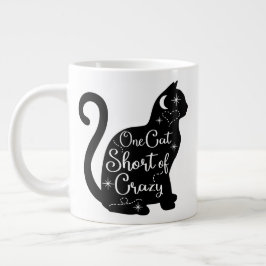 Jumbo storlekare mugg med "One Cat Kort of Crazy" Jumbo Mugg