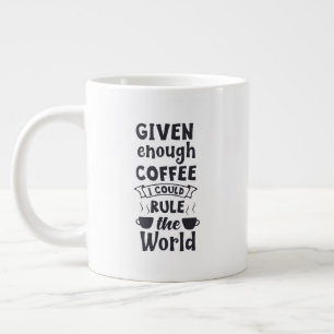 Jumbo storlekare mugg med "Rule the World"