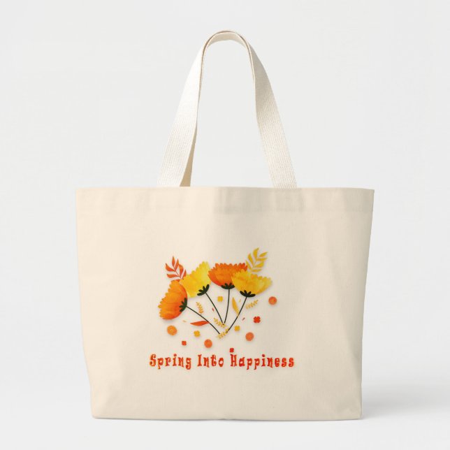Jumbo Tote Bag, Vår till lycka Tygkasse (Framsidan)