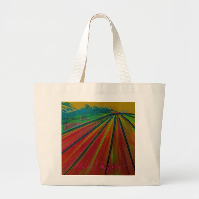 Jumbo Tote Bag with Artwork titled "Alaska Farm" Tygkasse (Framsidan)