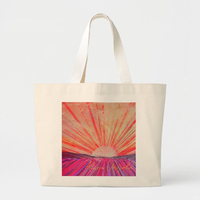 Jumbo Tote Bag with Artwork titled "Daybreak"  Jumbo Tygkasse (Framsidan)