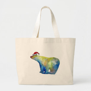 Jumbo Tote Colorful Santa björn Tygkasse