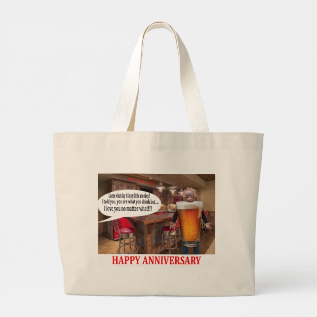 jumbo tote. Lycklig-årsdagen. Jumbo Tygkasse (Baksida)